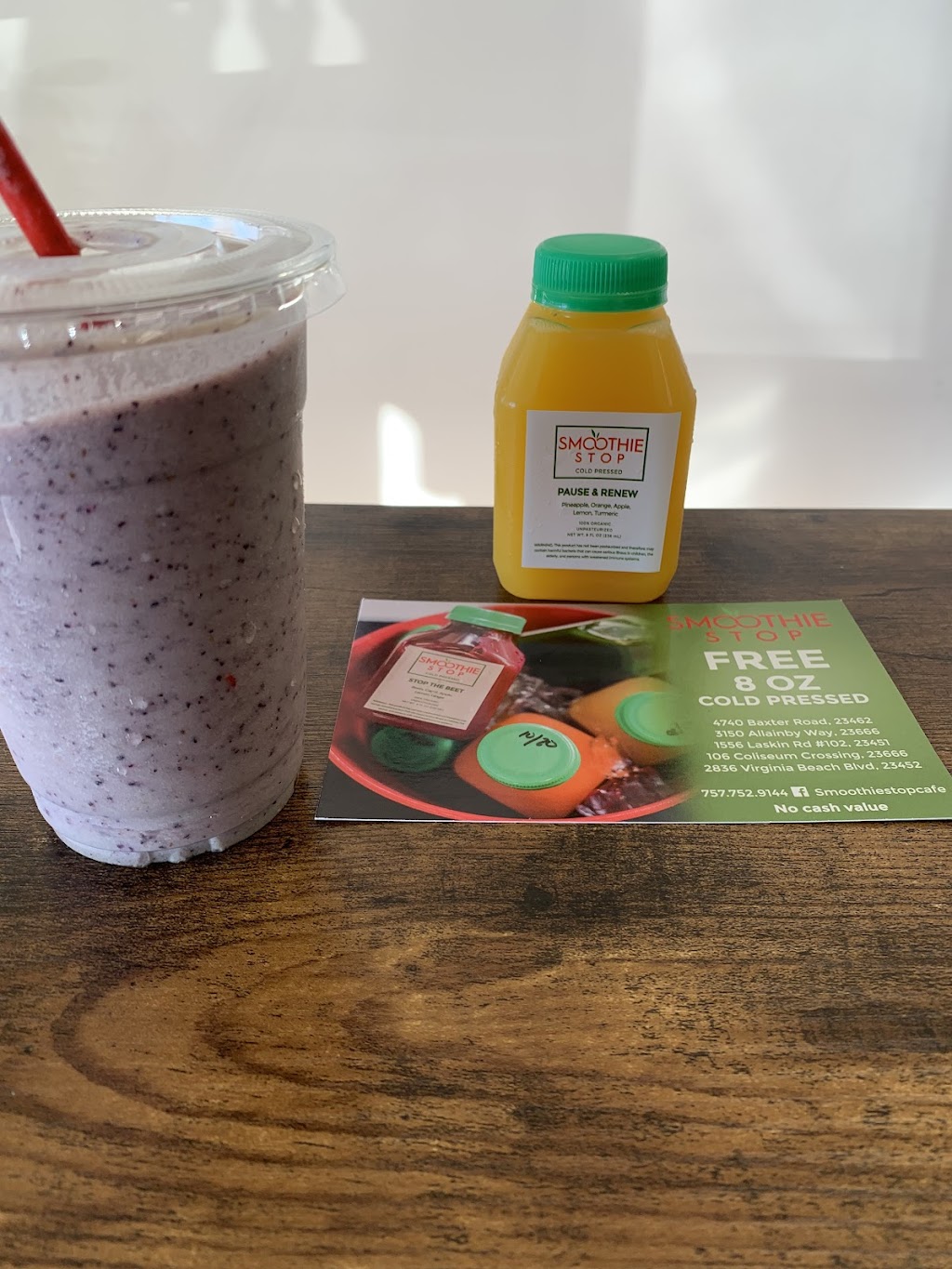 Smoothie Stop Cafe | 2836 Virginia Beach Blvd, Virginia Beach, VA 23452, USA | Phone: (757) 752-9144