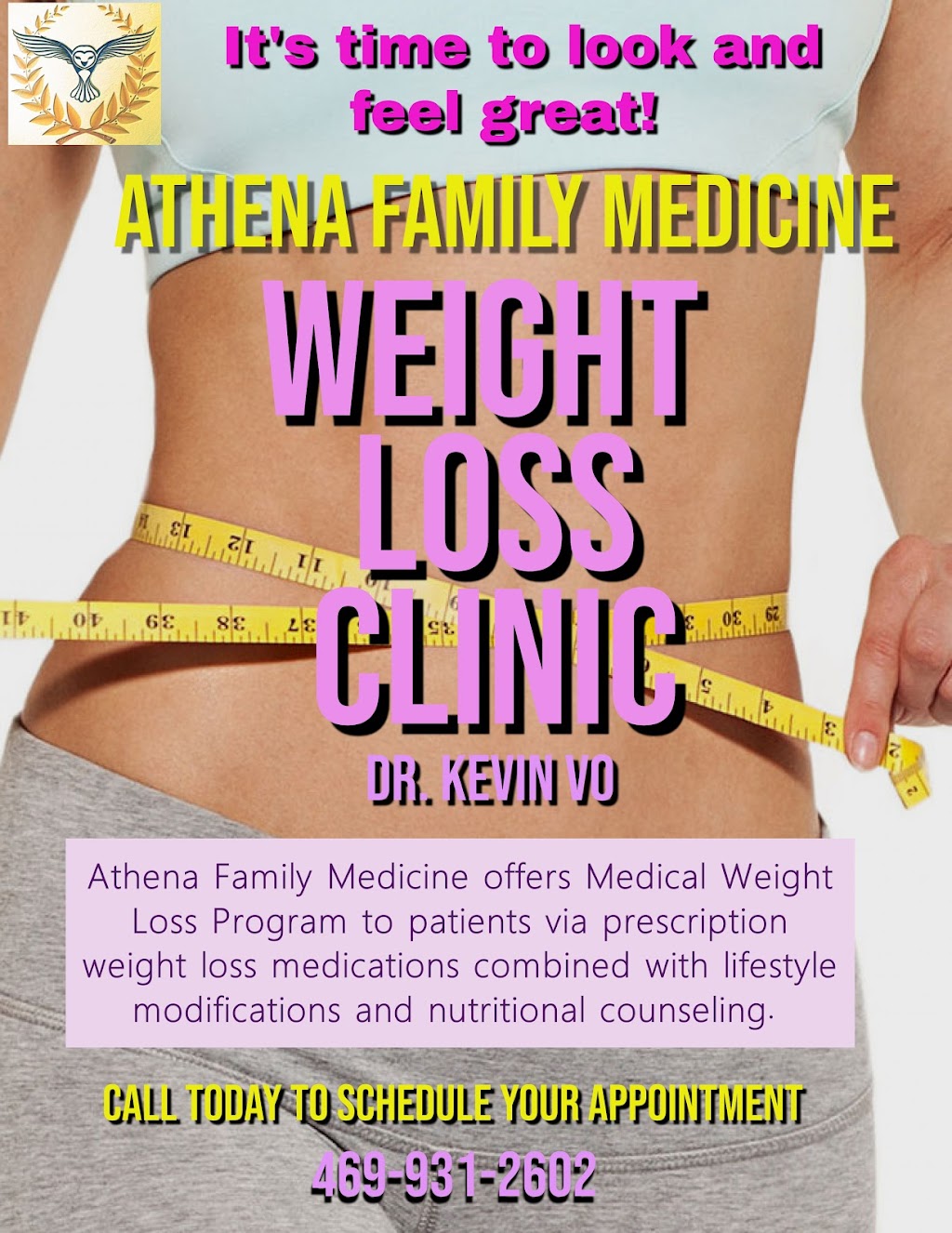 ATHENA WEIGHT LOSS CLINIC | 8301 Lakeview Pkwy #106, Rowlett, TX 75088, USA | Phone: (469) 931-2602
