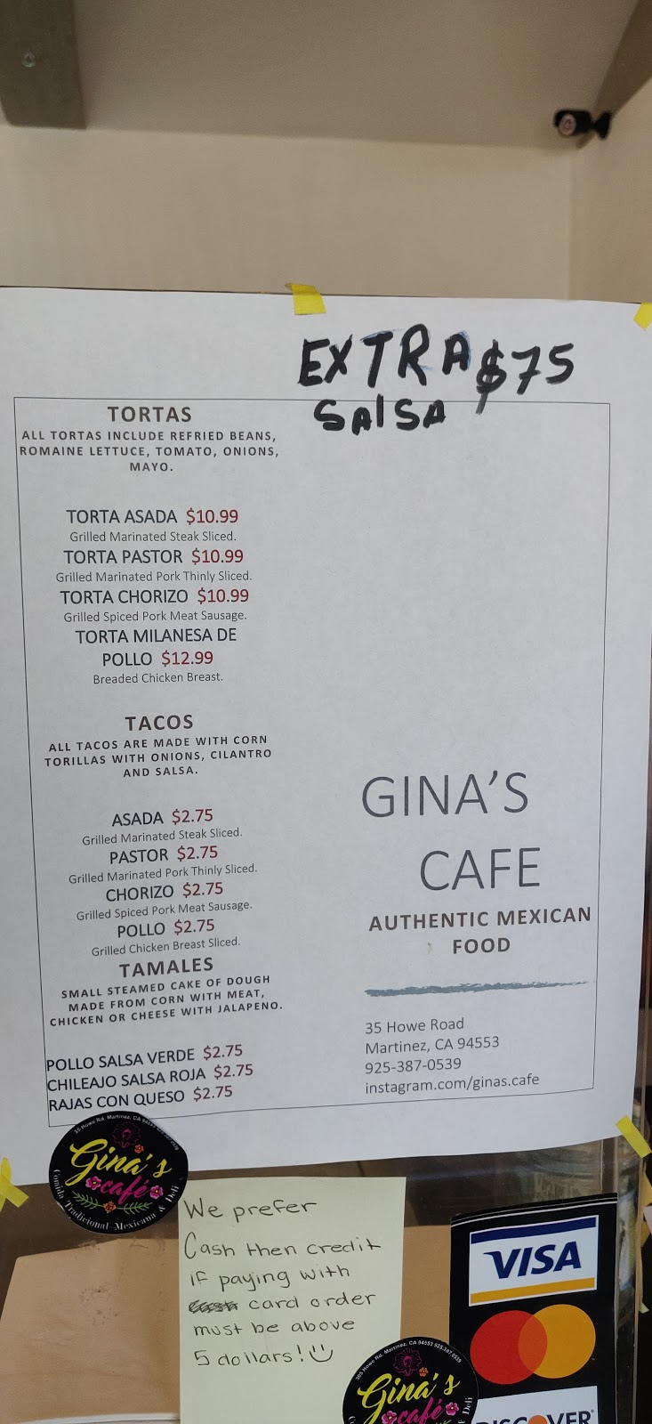 Ginas Café - Oaxaca Mexican Food | 35 Howe Rd, Martinez, CA 94553, USA | Phone: (925) 387-0539