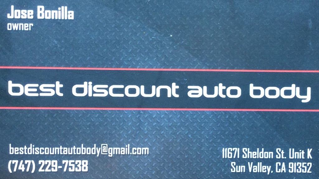 Best Dicount Auto Body | 11671 Sheldon St STE K, Sun Valley, CA 91352, USA | Phone: (747) 229-7538