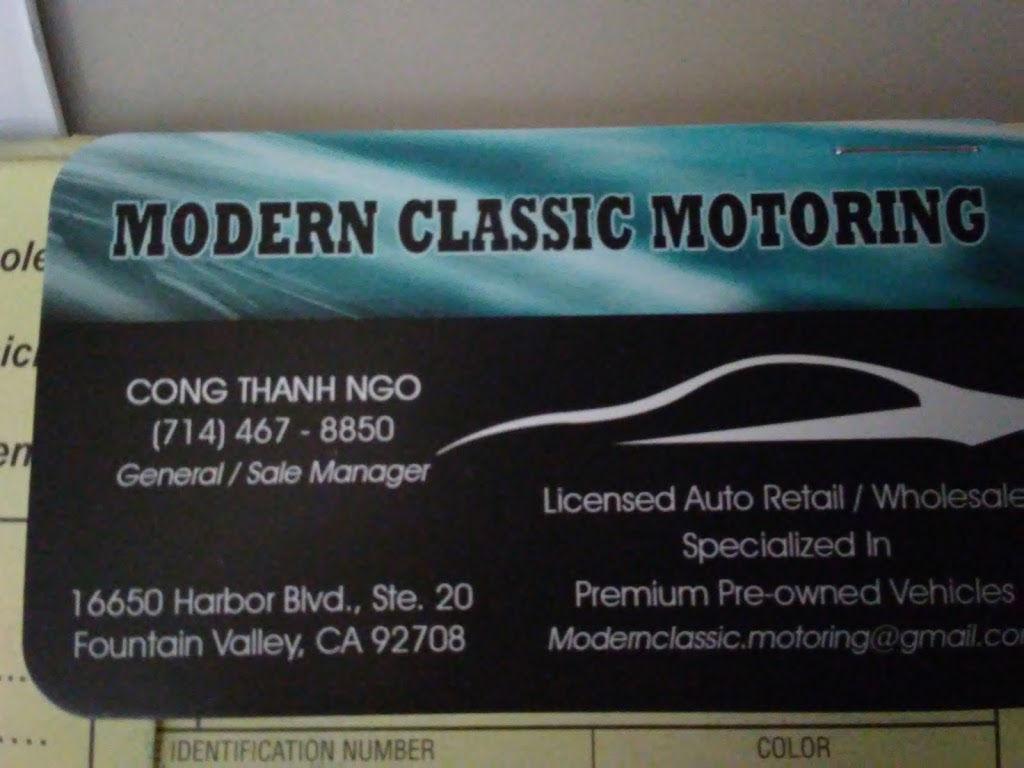 Modern Classic Motoring | 16650 Harbor Blvd c20, Fountain Valley, CA 92708, USA | Phone: (714) 467-8850