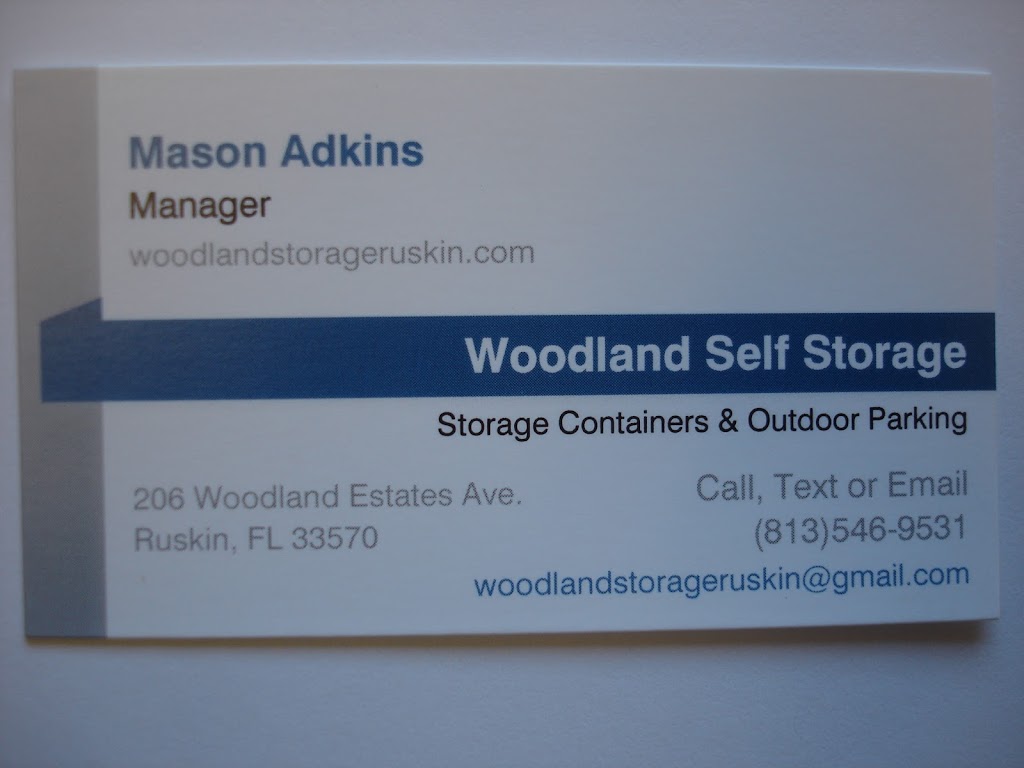 Woodland Self Storage | 206 Woodland Estates Ave, Ruskin, FL 33570, USA | Phone: (813) 546-9531