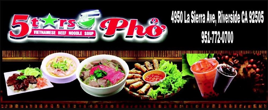 5 Stars Pho Restaurant | 4950 La Sierra Ave, Riverside, CA 92505, USA | Phone: (951) 772-0700