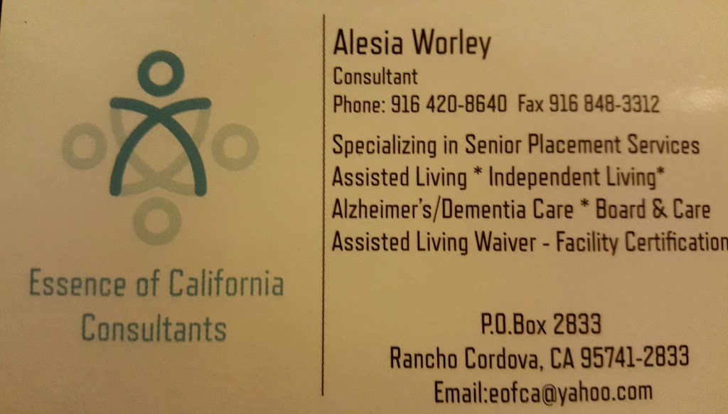 Essence of California Consultants - Senior Placements | Mather, CA 95655, USA | Phone: (916) 420-8640