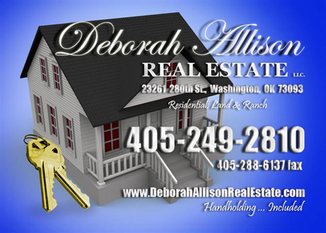 Deborah Allison Real Estate, LLC | 28398 Ladd Ave, Washington, OK 73093, USA | Phone: (405) 249-2810