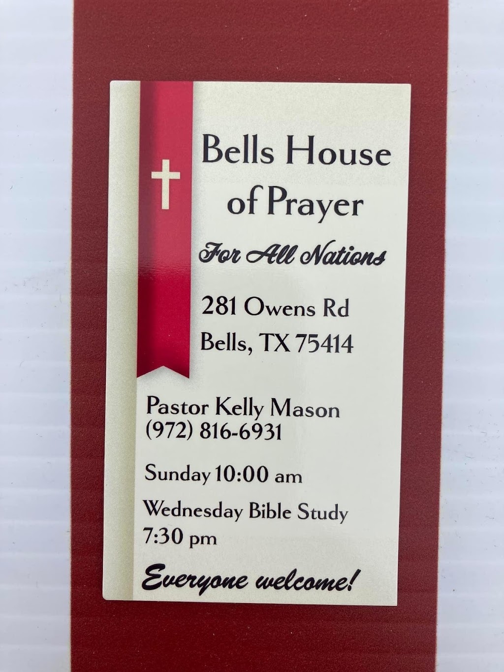 Bells House of Prayer | 281 Owens Rd, Bells, TX 75414, USA | Phone: (972) 816-6931