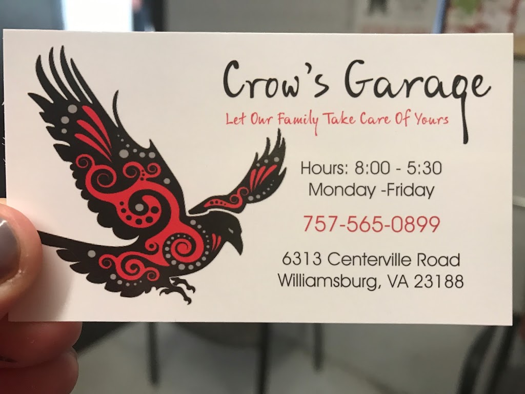 Crows Garage | 6313 Centerville Rd, Williamsburg, VA 23188, USA | Phone: (757) 565-0899