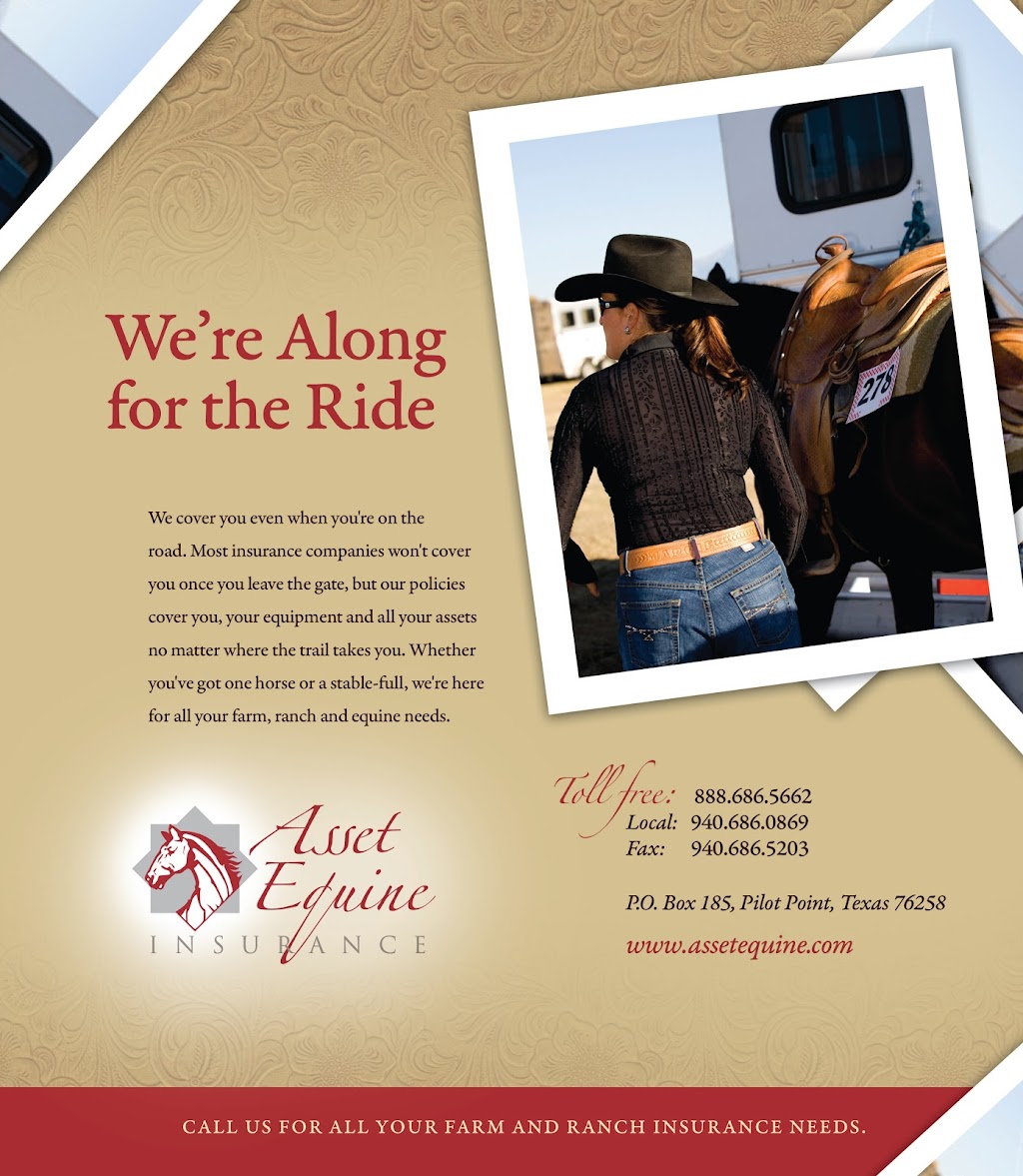 Asset Equine Insurance Agency, Inc | 22155 Carl Gross Rd, Pilot Point, TX 76258, USA | Phone: (940) 686-0869