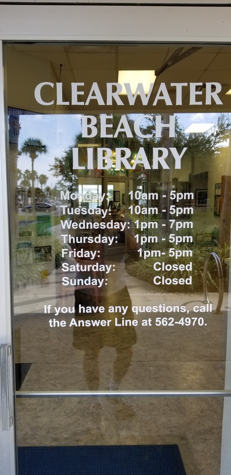 Clearwater Beach Library | 69 Bay Esplanade, Clearwater, FL 33767, USA | Phone: (727) 562-4970