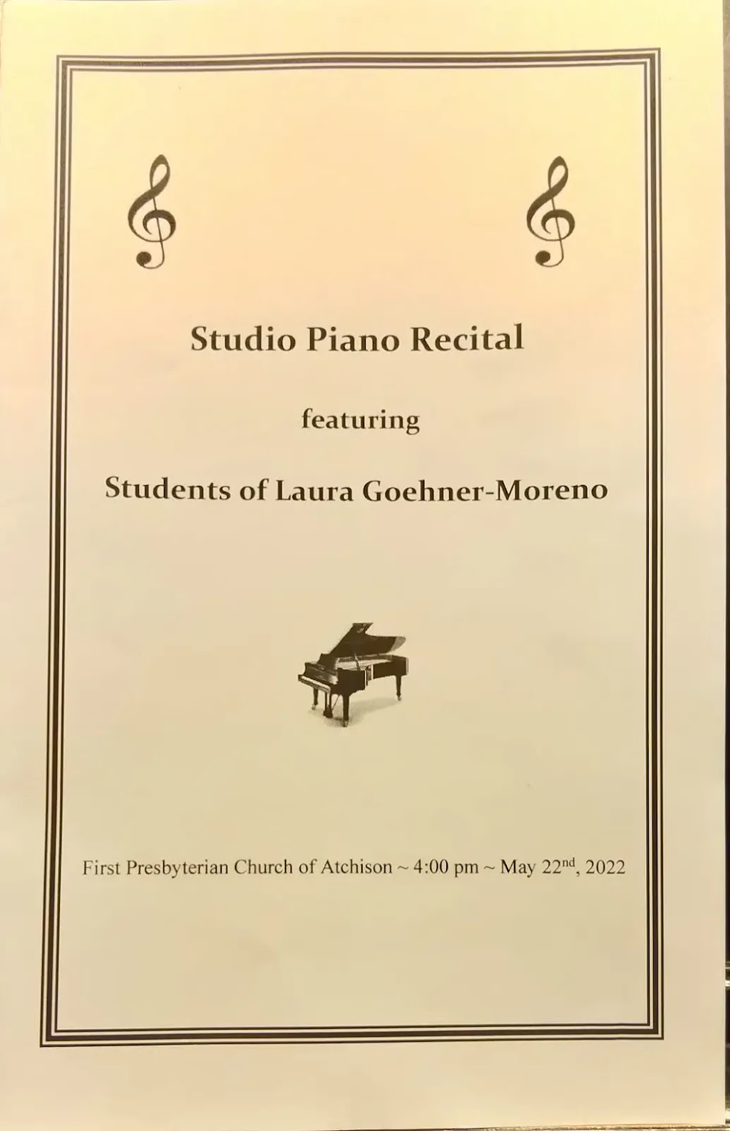 Goehner Moreno Piano Studio | 901 Riverview Dr, Atchison, KS 66002, USA | Phone: (650) 704-6917