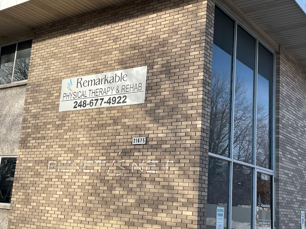 Remarkable Physical Therapy & Rehab | 21675 Coolidge Hwy #1B, Oak Park, MI 48237, USA | Phone: (248) 677-4922