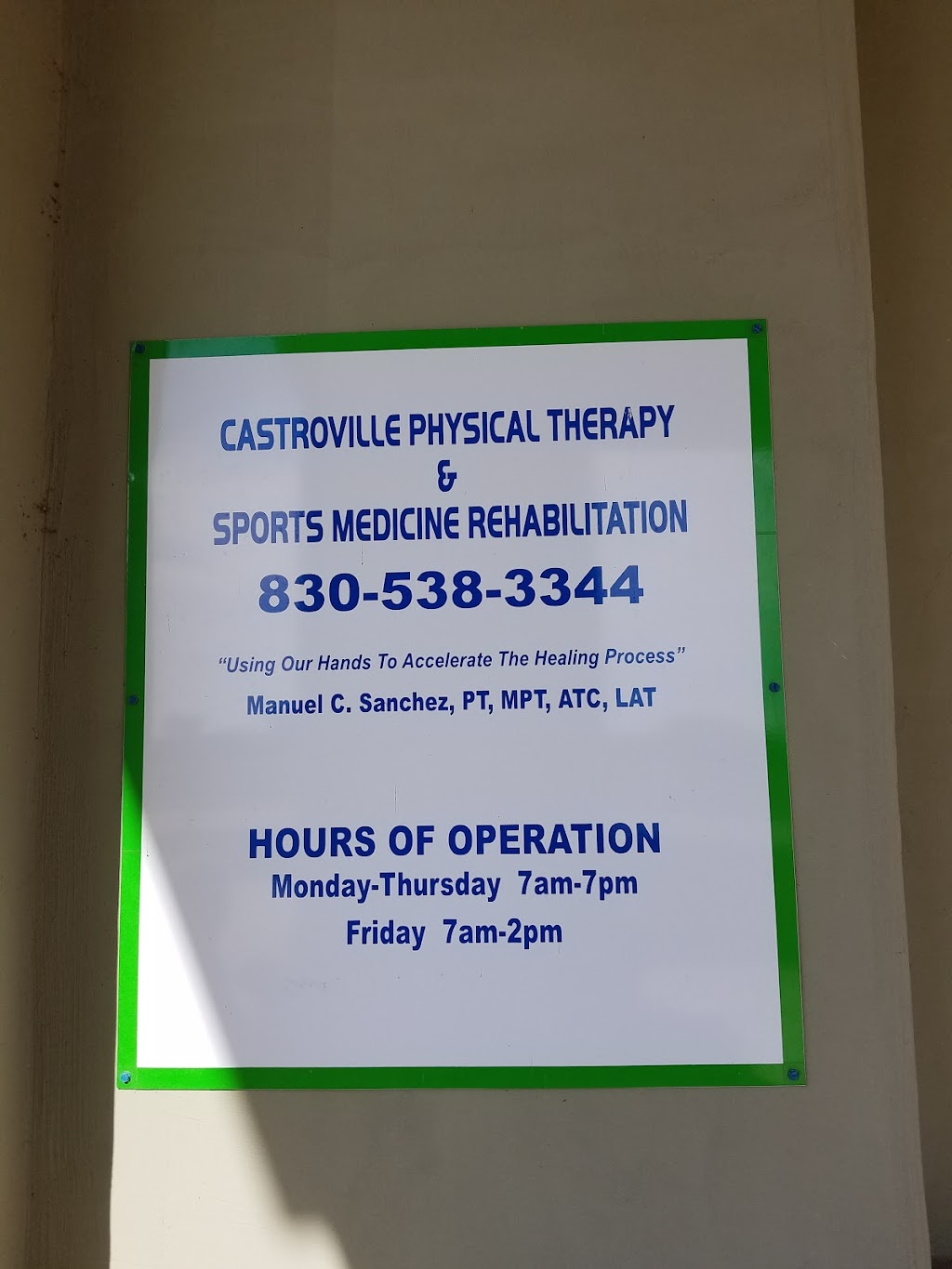 Castroville Physical Therapy & Sport Rehabilitation | 2309 US-90, Castroville, TX 78009, USA | Phone: (830) 538-3344