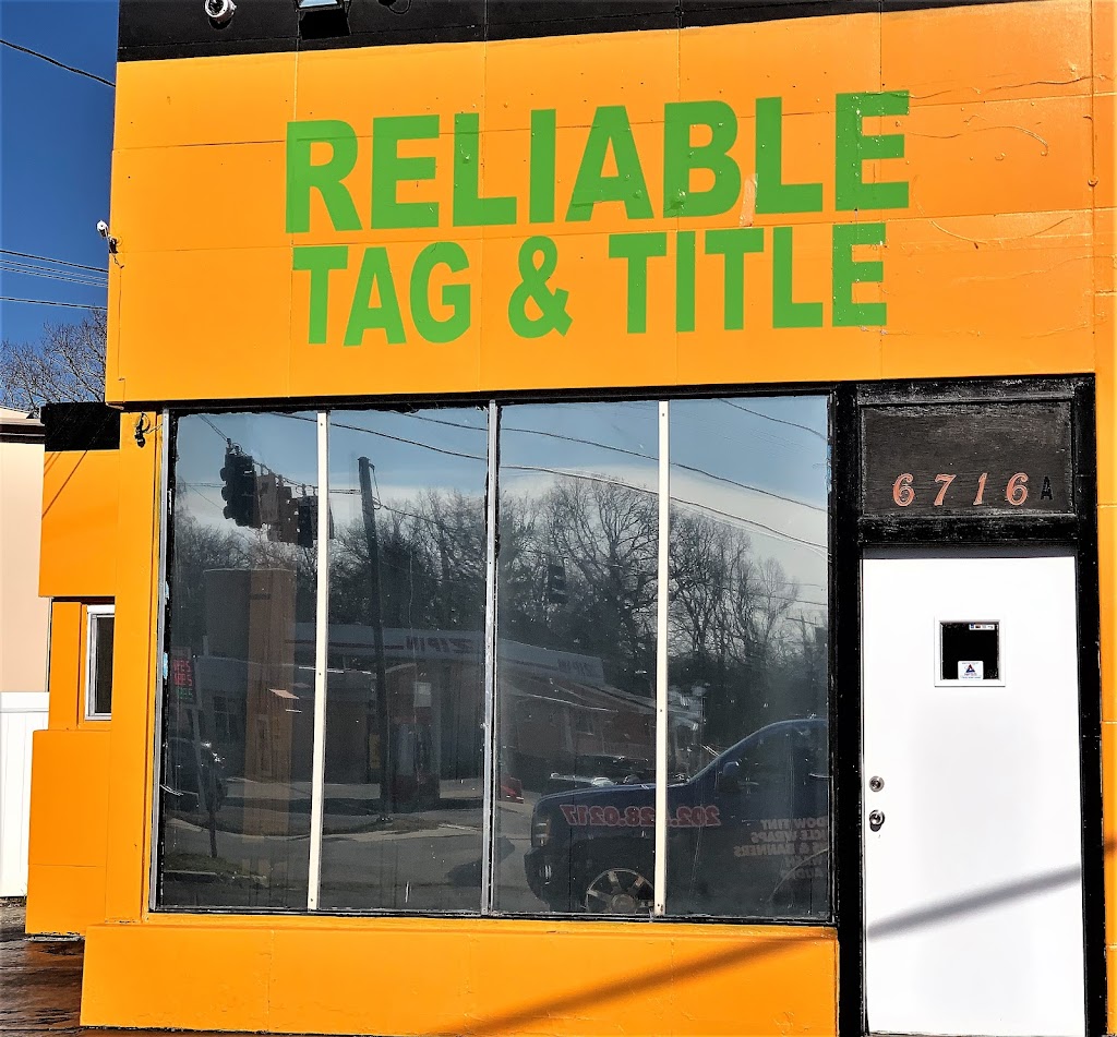 Reliable Tag and Title LLC | 6716 Livingston Rd, Oxon Hill, MD 20745, USA | Phone: (301) 753-7926