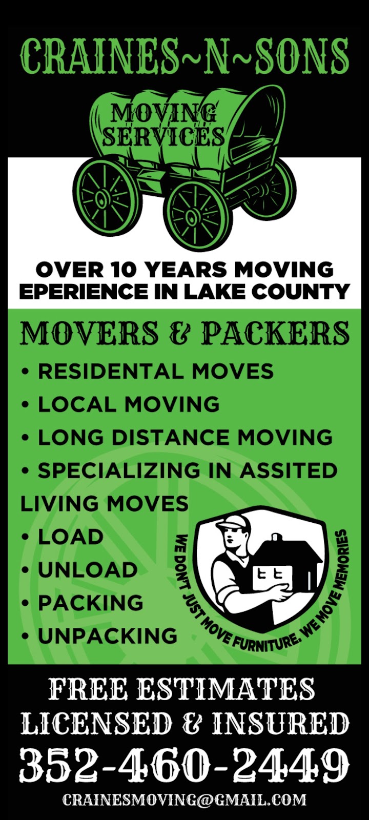 Craine - n - Sons Moving Service | 8963 E County Rd 466, The Villages, FL 32162, USA | Phone: (352) 460-2449