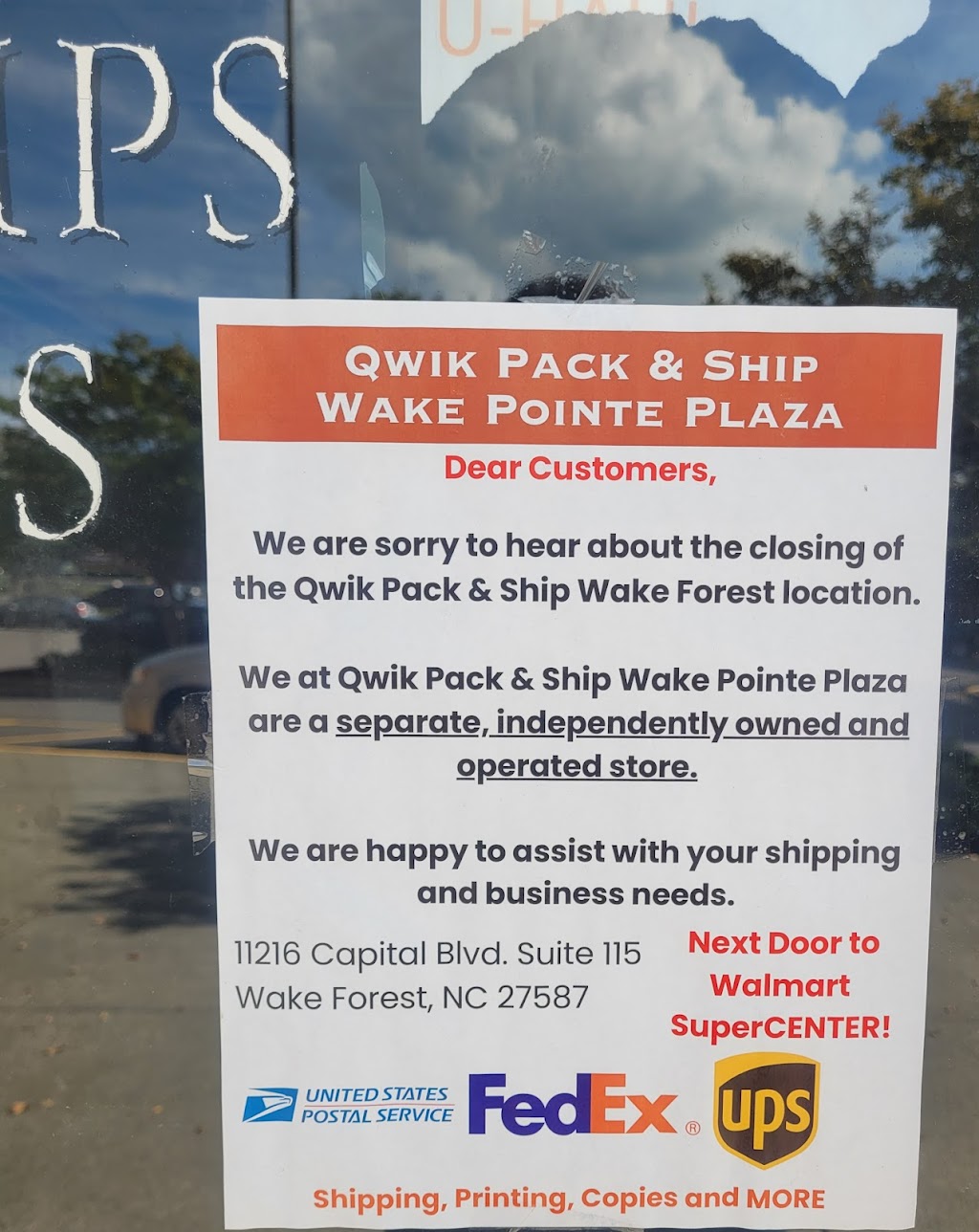 Qwik Pack & Ship Wake Forest | 12520 Capital Blvd Ste 401, Wake Forest, NC 27587, USA | Phone: (919) 569-0072