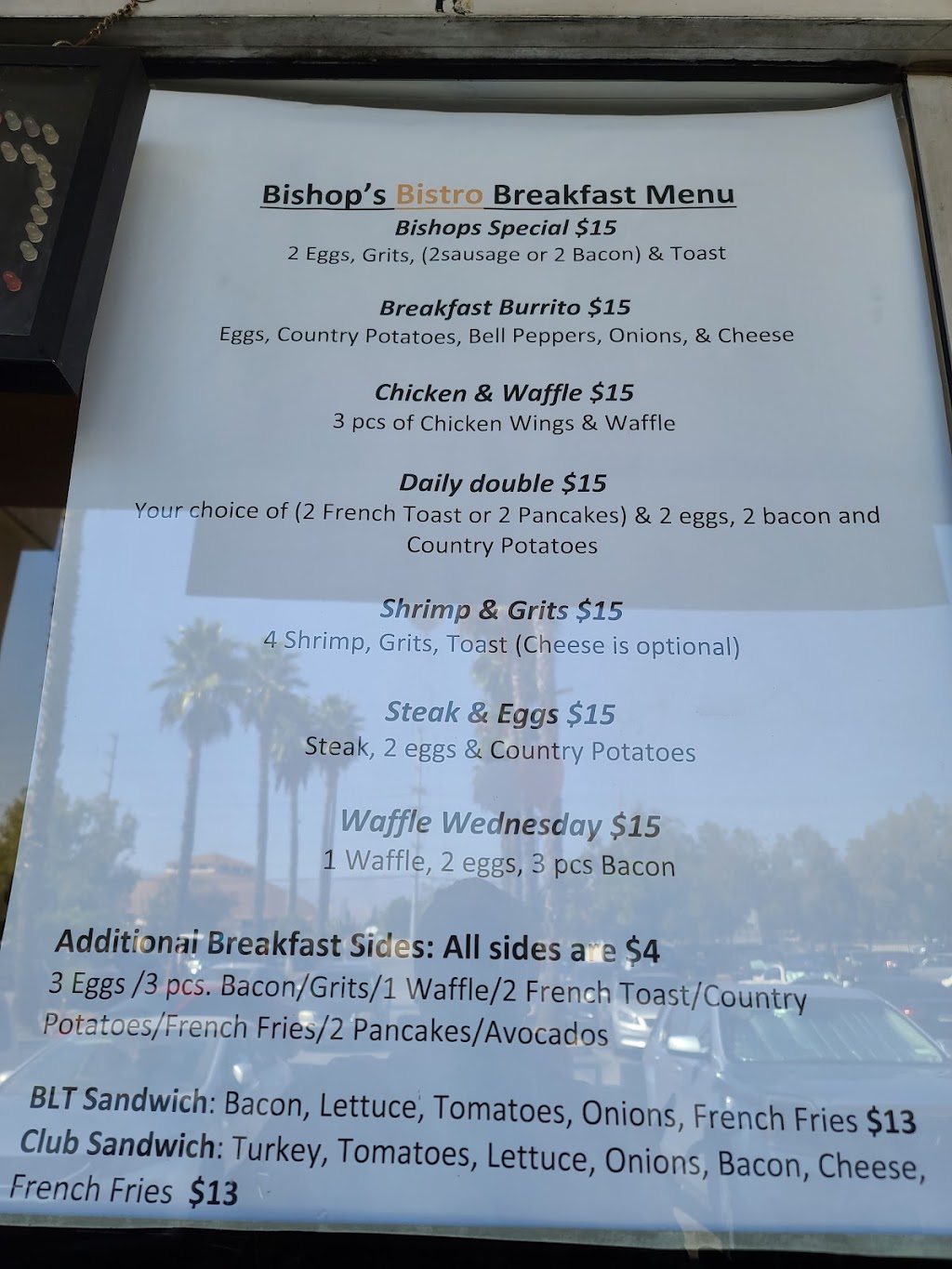 Bishops Bistro | 11936 Foothill Blvd, Sylmar, CA 91342 | Phone: (818) 899-5347