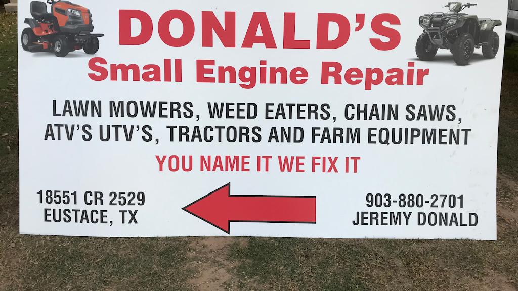Donald’s small engine repair | 18551 Co Rd 2529, Eustace, TX 75124, USA | Phone: (903) 880-2701