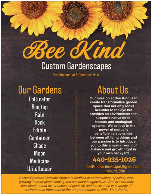 Bee Kind Gardenscapes | 112 W Main St, Haskins, OH 43525 | Phone: (440) 935-1026