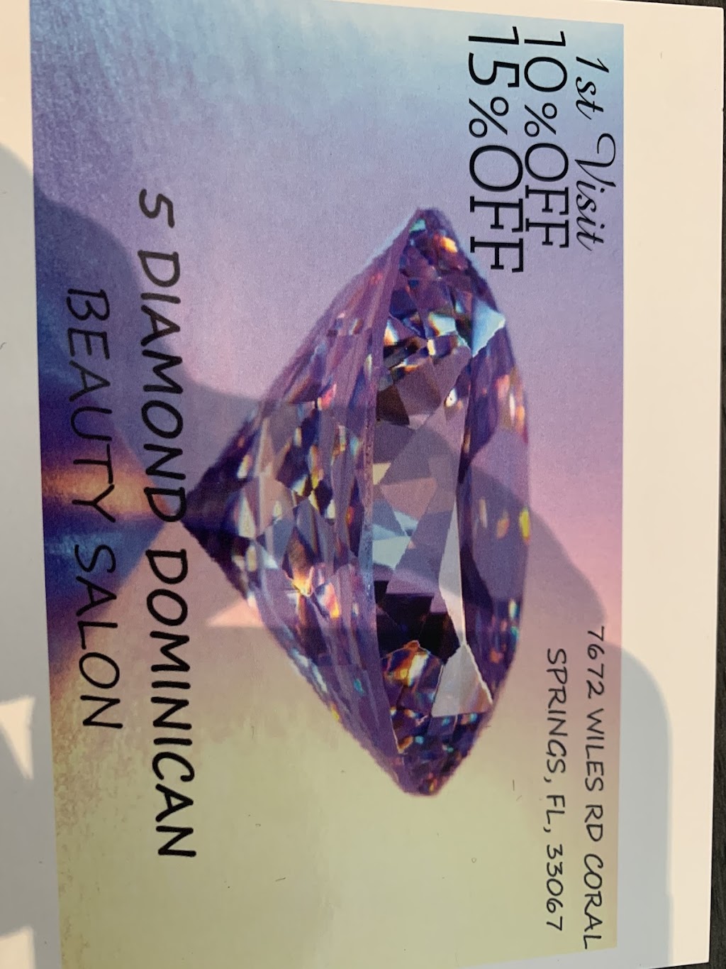 5 Diamond Dominican Beauty Salon | 7672 Wiles Rd, Coral Springs, FL 33067, USA | Phone: (754) 702-2640