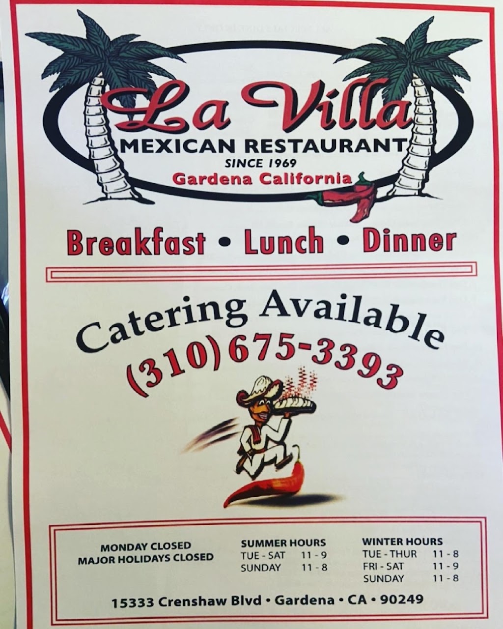 La Villa Mexican Food | 15333 Crenshaw Blvd, Gardena, CA 90249, USA | Phone: (310) 675-3393