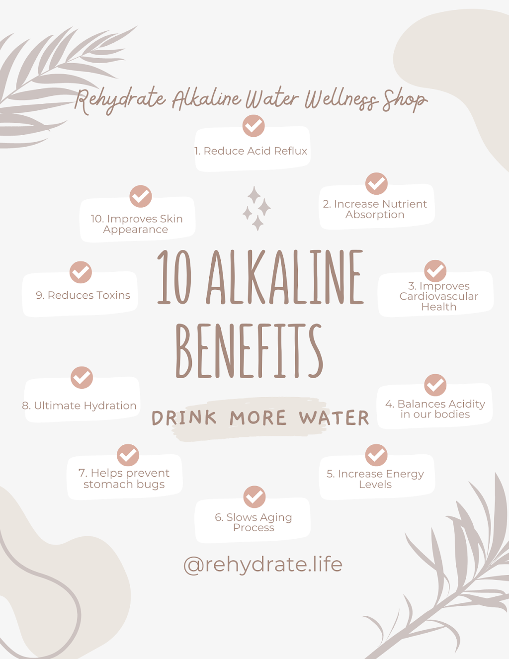 Rehydrate Alkaline Water Wellness Shop | 125 W Main St, Quinlan, TX 75474, USA | Phone: (469) 560-4381