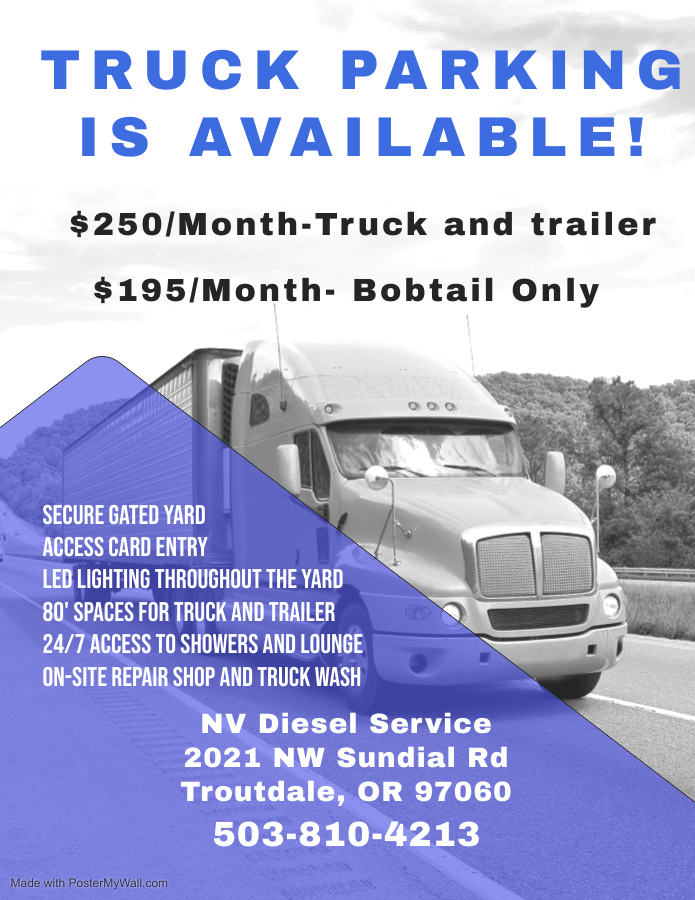 NV Diesel Service - Truck Parking | 2021 NW Sundial Rd, Troutdale, OR 97060, USA | Phone: (503) 777-0007