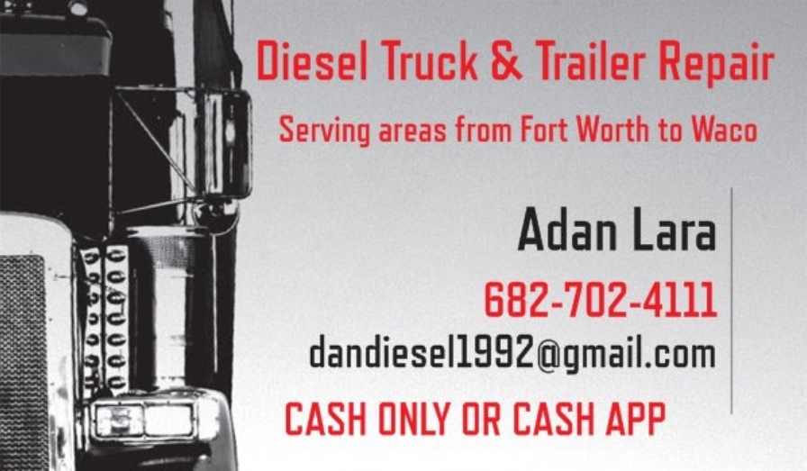 Diesel Dan Truck and Trailer Mobile Service | 806 E Adams St, Itasca, TX 76055, USA | Phone: (469) 855-0131