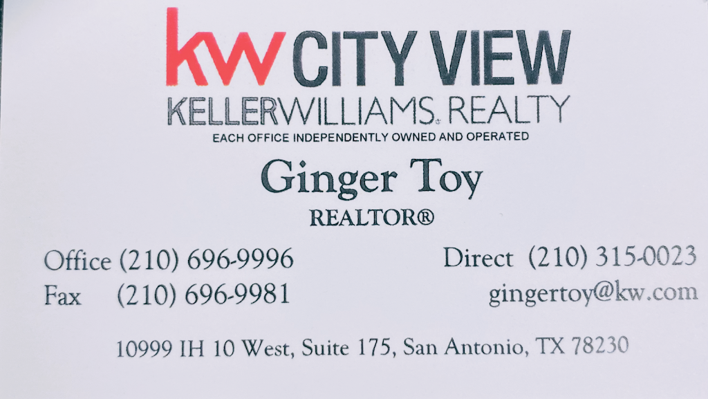 Ginger Toy Realtor | 10999 W I-10 Ste 175, San Antonio, TX 78230, USA | Phone: (210) 315-0023