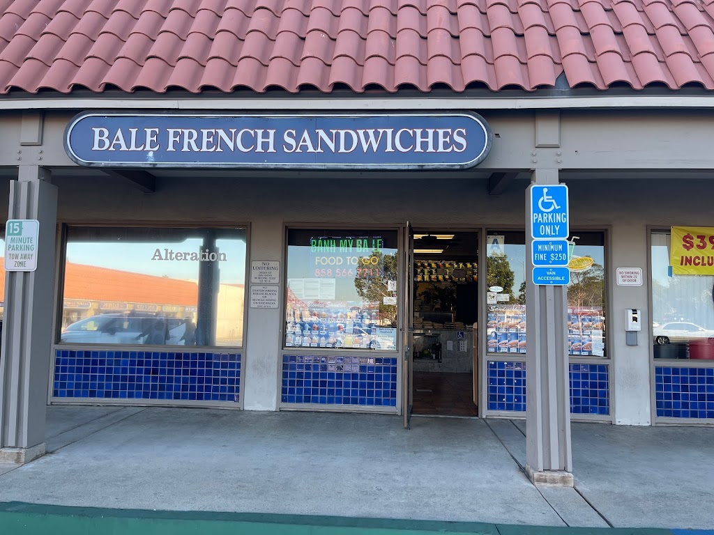 Bale French Sandwich Mira Mesa | 9396 Mira Mesa Blvd Ste. C Near, Lucky Seafood/Big Lots, San Diego, CA 92126, USA | Phone: (858) 566-7711 Bale French Sandwich Mira Mesa | 9396 Mira Mesa Blvd Ste. C Near, Lucky Seafood/Big Lots, San Diego, CA 92126, USA | Phone: (858) 566-7711