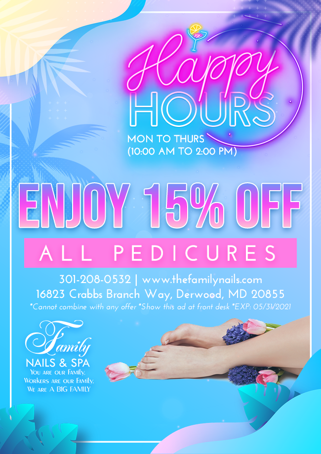 Family Nails & Spa | 16823 Crabbs Branch Way, Derwood, MD 20855, USA | Phone: (301) 208-0532