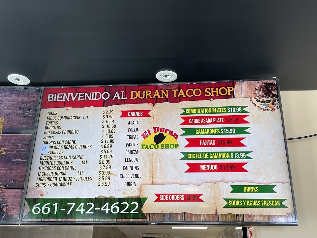 El Duran Taco Shop | 549 CA-43, Shafter, CA 93263, USA | Phone: (661) 742-4622