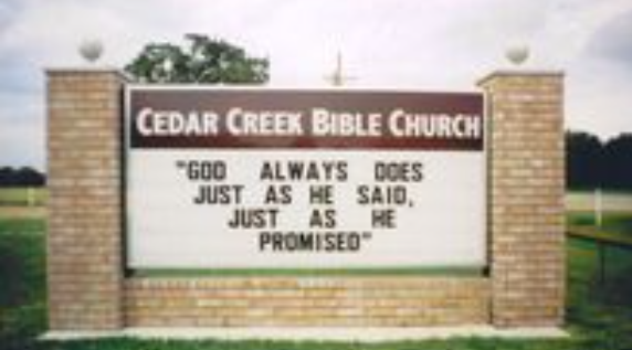 Cedar Creek Bible Church | 700 N Seven Points Blvd, Seven Points, TX 75143, USA | Phone: (903) 432-2175