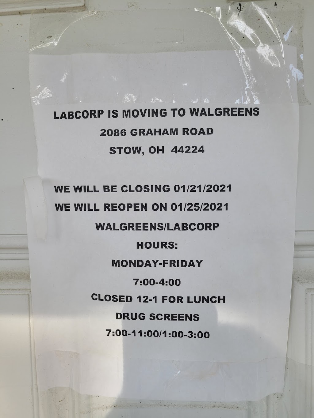 Labcorp | 4482 Darrow Rd, Stow, OH 44224, USA | Phone: (330) 686-0194