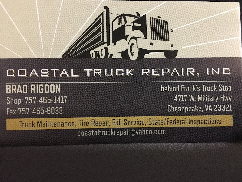 Coastal Truck Repair Inc | 4717 W Military Hwy, Chesapeake, VA 23321, USA | Phone: (757) 465-1417