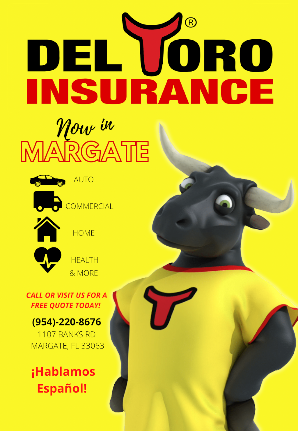 Del Toro Insurance | 1107 Banks Rd, Margate, FL 33063, USA | Phone: (954) 220-8676