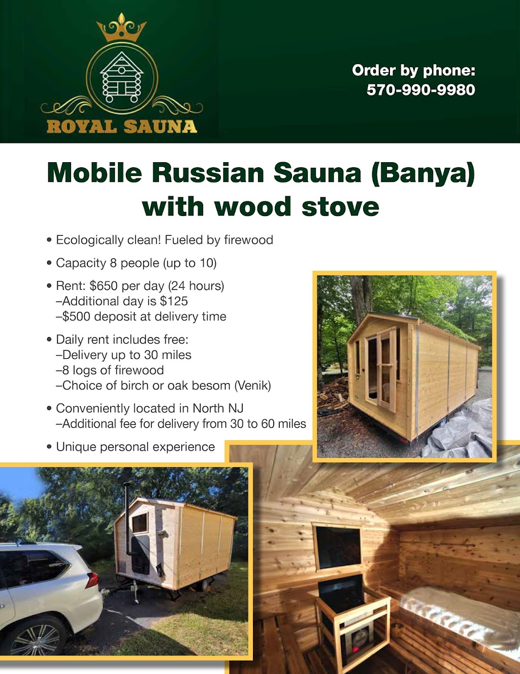 ROYAL SAUNA | 4 Brook St, Mahwah, NJ 07430, USA | Phone: (570) 990-9980