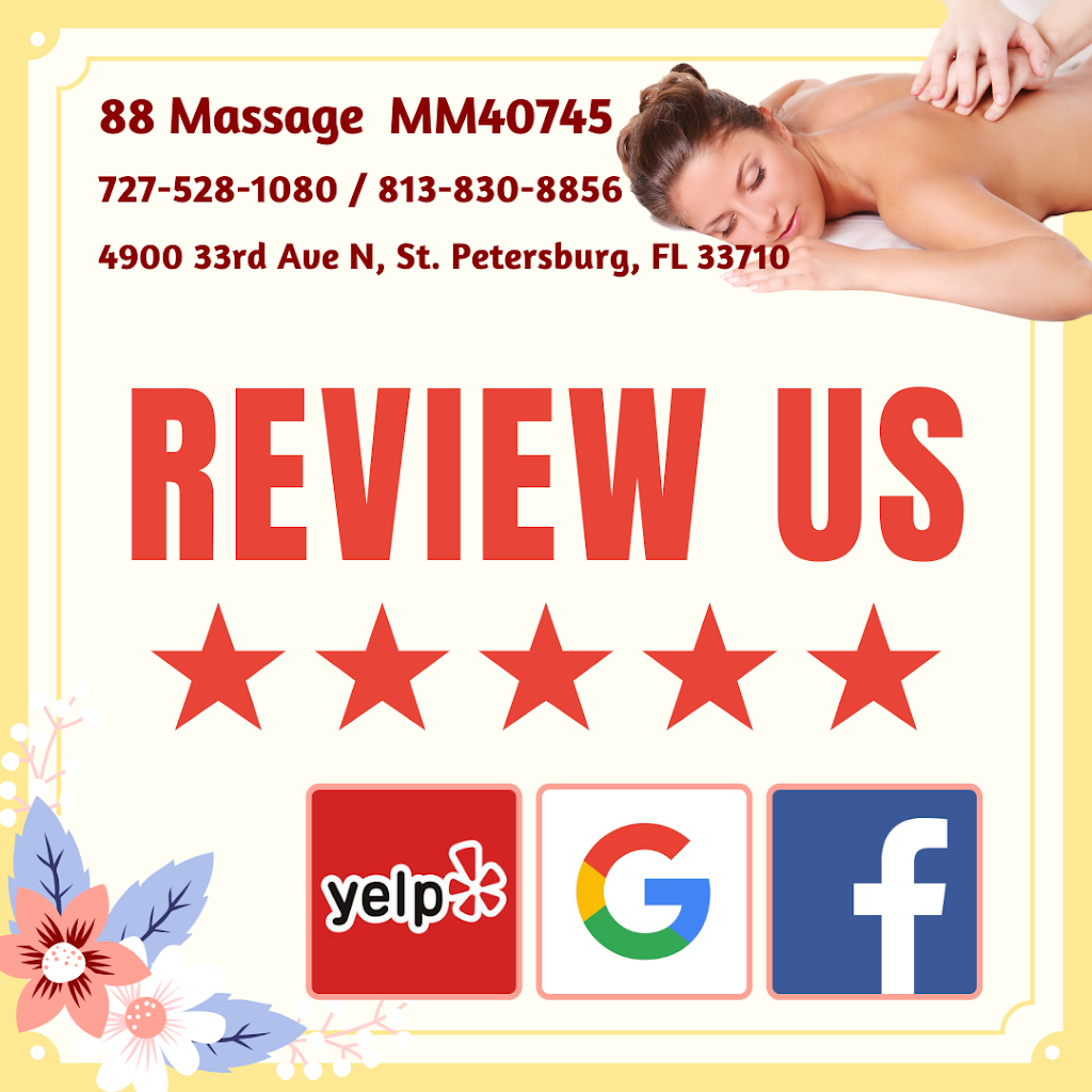 88 Massage | 4900 33rd Ave N, St. Petersburg, FL 33710, USA | Phone: (727) 528-1080 88 Massage | 4900 33rd Ave N, St. Petersburg, FL 33710, USA | Phone: (727) 528-1080