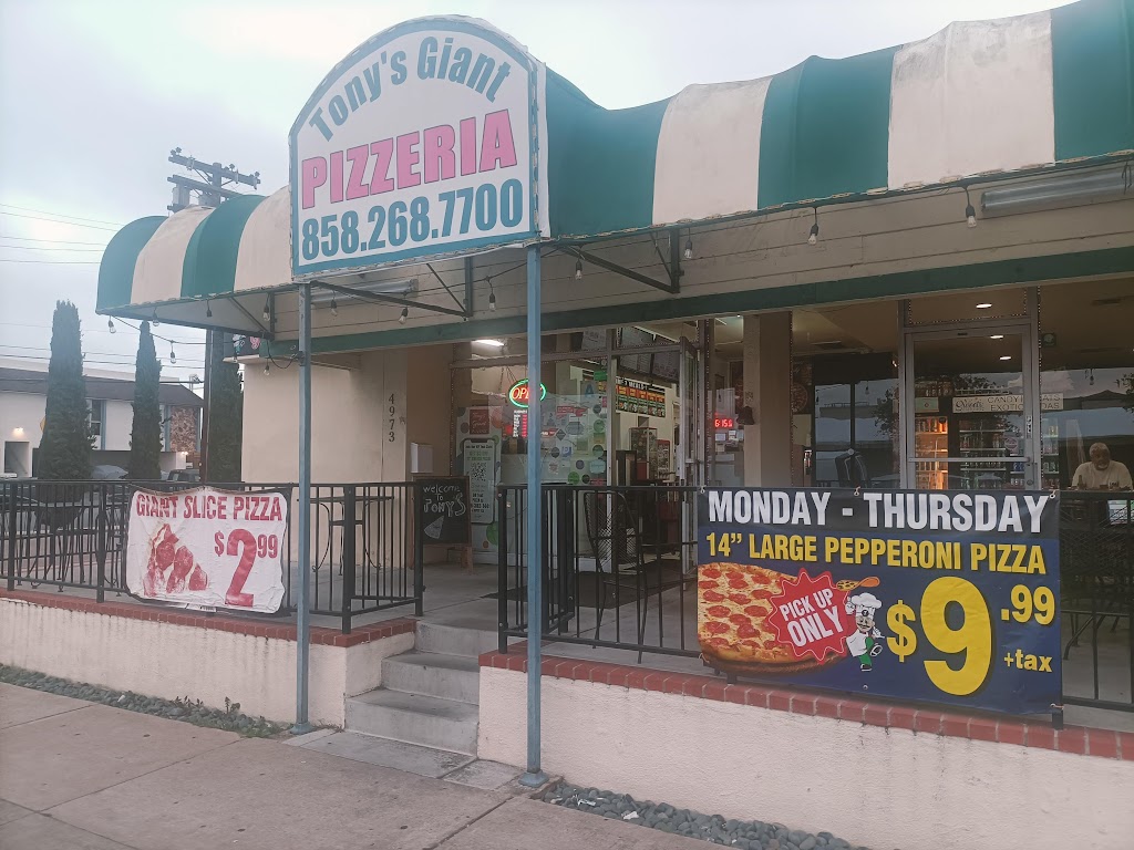 Tonys Giant Pizzeria | 4973 Diane Ave, San Diego, CA 92117, USA | Phone: (858) 268-7700