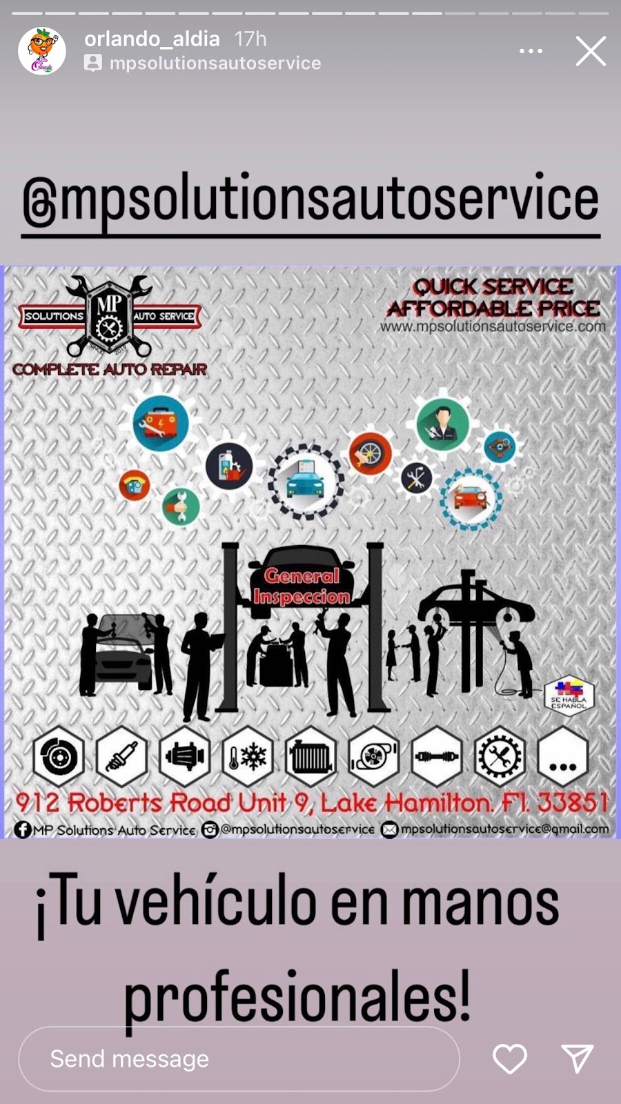 MP Solutions Auto Service | 912 Roberts Rd Unit 9, Fl, Lake Hamilton, FL 33851 | Phone: (407) 722-0188