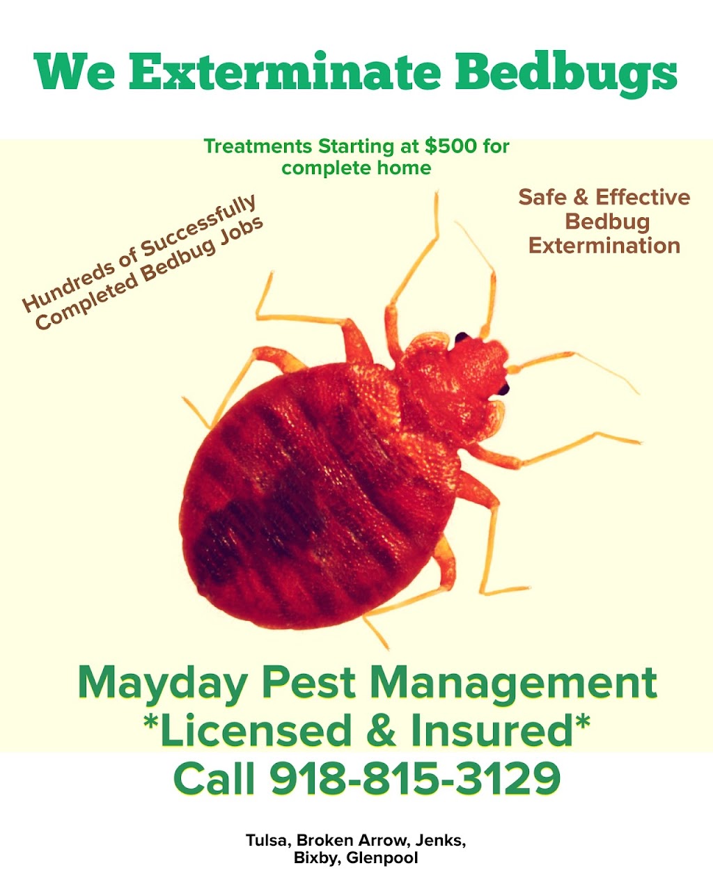 Mayday Pest Management | 9353 S 65th E Pl, Tulsa, OK 74133, USA | Phone: (918) 815-3129