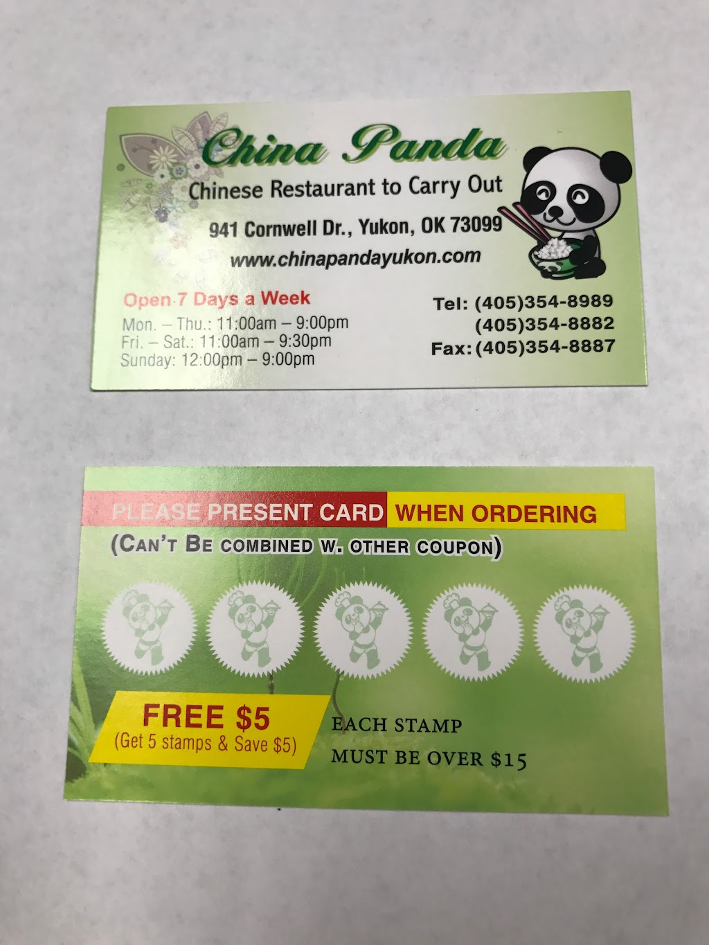 China Panda | 941 Cornwell Dr, Yukon, OK 73099, USA | Phone: (405) 354-8989