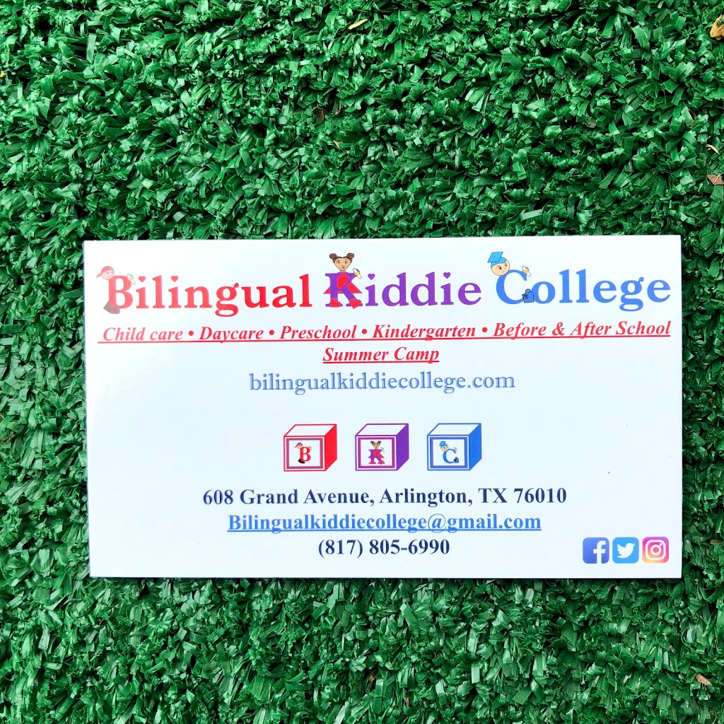 Bilingual Kiddie College | 608 Grand Ave, Arlington, TX 76010, USA | Phone: (817) 805-6990