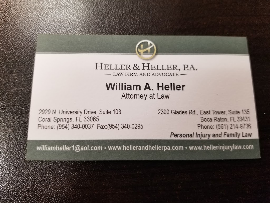 Heller & Heller, P.A. | 2929 N University Dr #103, Coral Springs, FL 33065, USA | Phone: (954) 340-0037