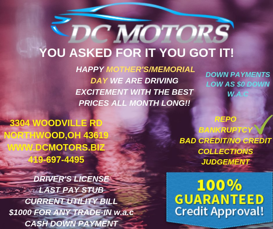 D C Motors Auto Sales | 3304 Woodville Rd, Northwood, OH 43619, USA | Phone: (419) 210-8019