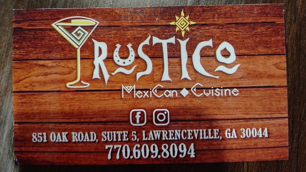 Rustico Mexican Cuisine | 851 Oak Rd SW Suite #5, Lawrenceville, GA 30044, USA | Phone: (770) 609-8094