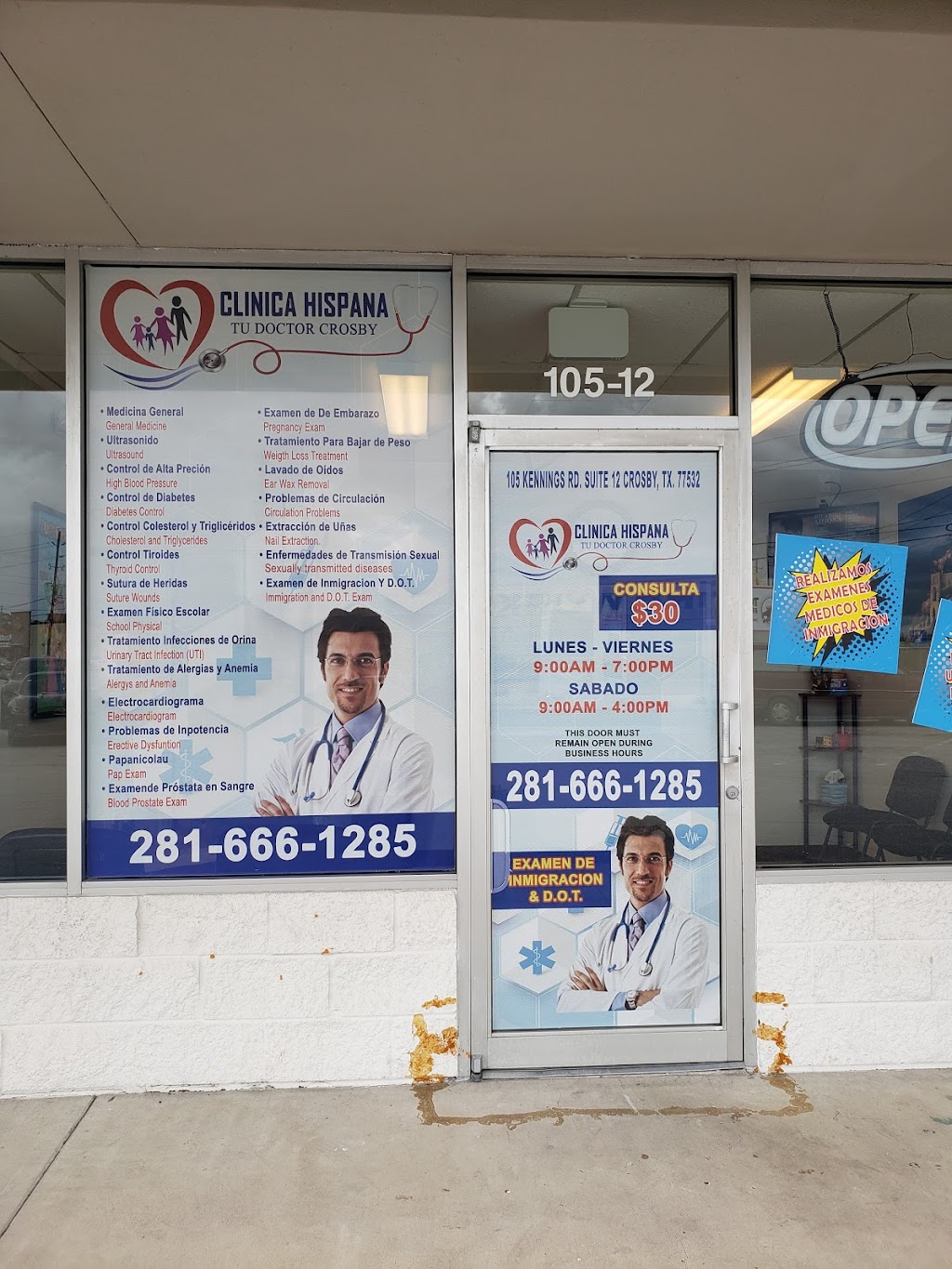 Clinica Hispana Tu Doctor Crosby | 105 Kennings Rd #12, Crosby, TX 77532, USA | Phone: (281) 666-1285