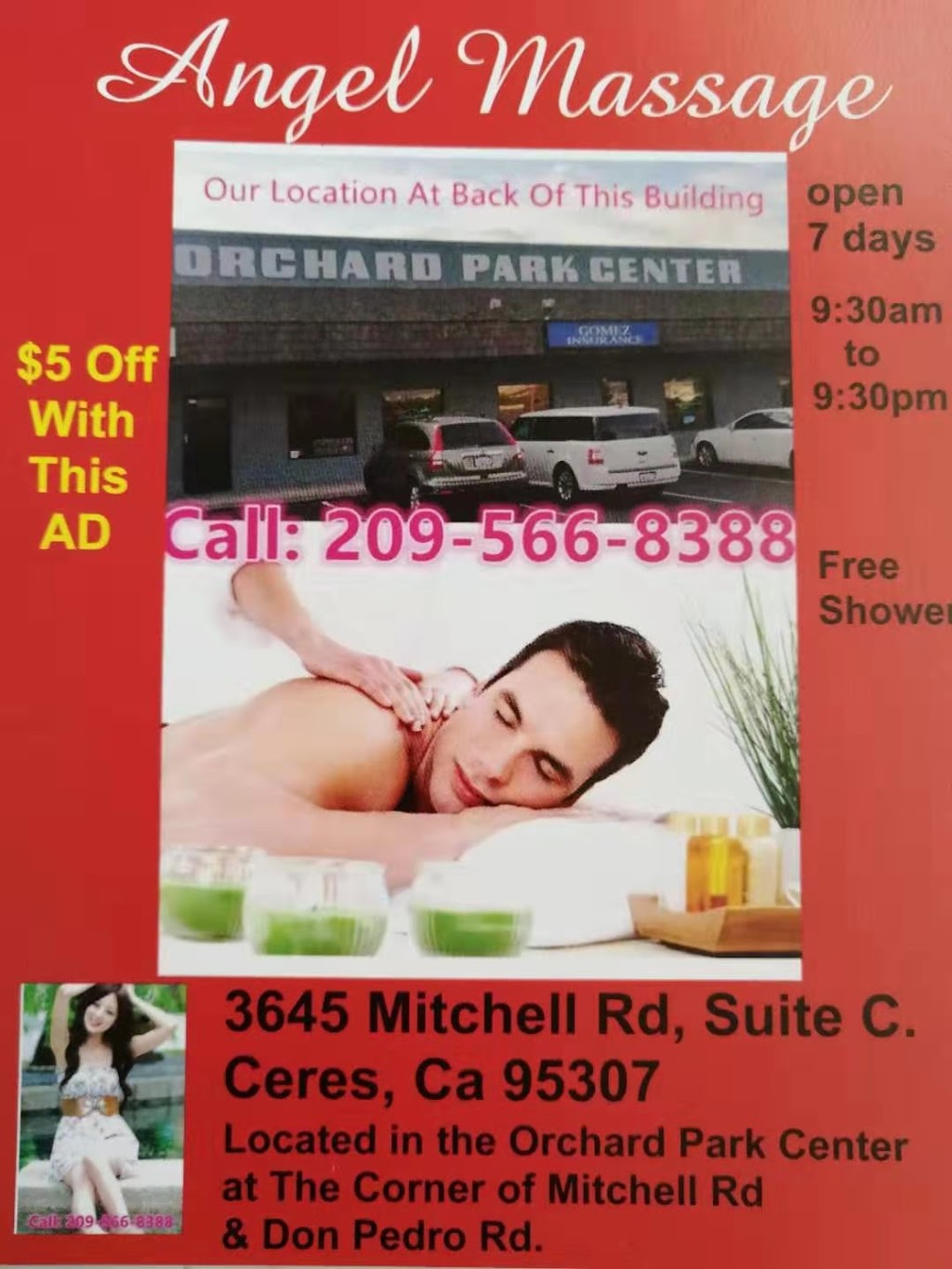 Angel Massage | 3645 Mitchell Rd c, Ceres, CA 95307, USA | Phone: (209) 566-8388