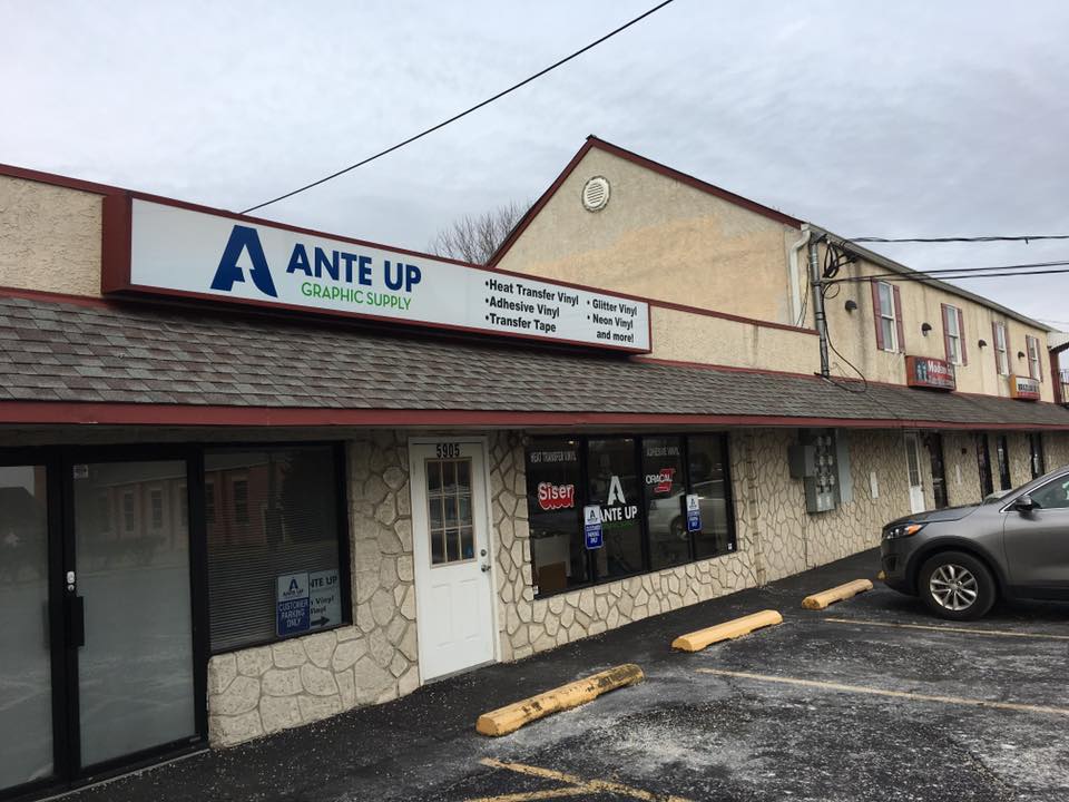 Ante Up Graphic Supply | 5905 Bristol Emilie Rd, Levittown, PA 19057, USA | Phone: (267) 202-6971