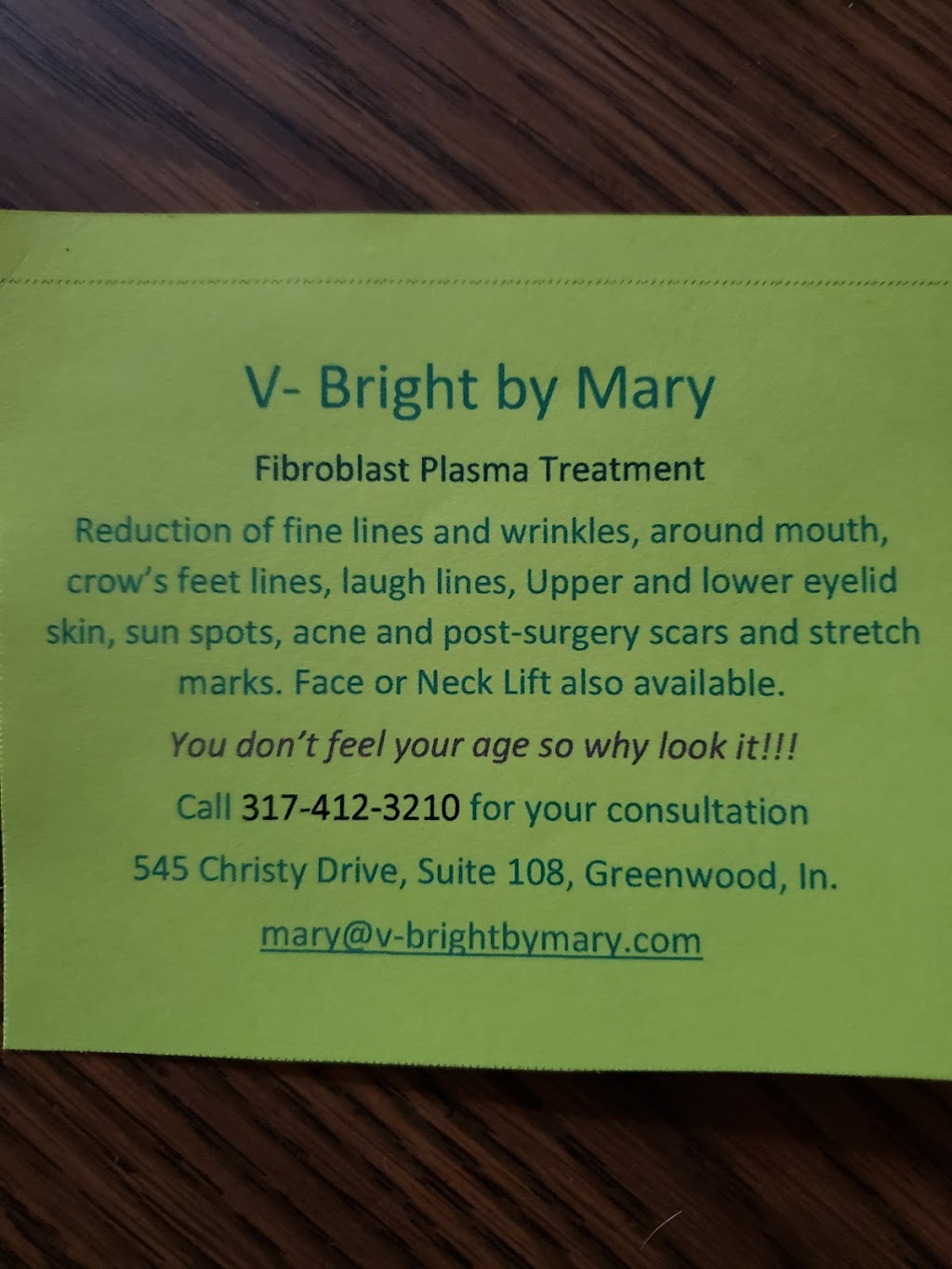 V- bright by Mary | 545 Christy Dr, Greenwood, IN 46143, USA | Phone: (317) 412-3210