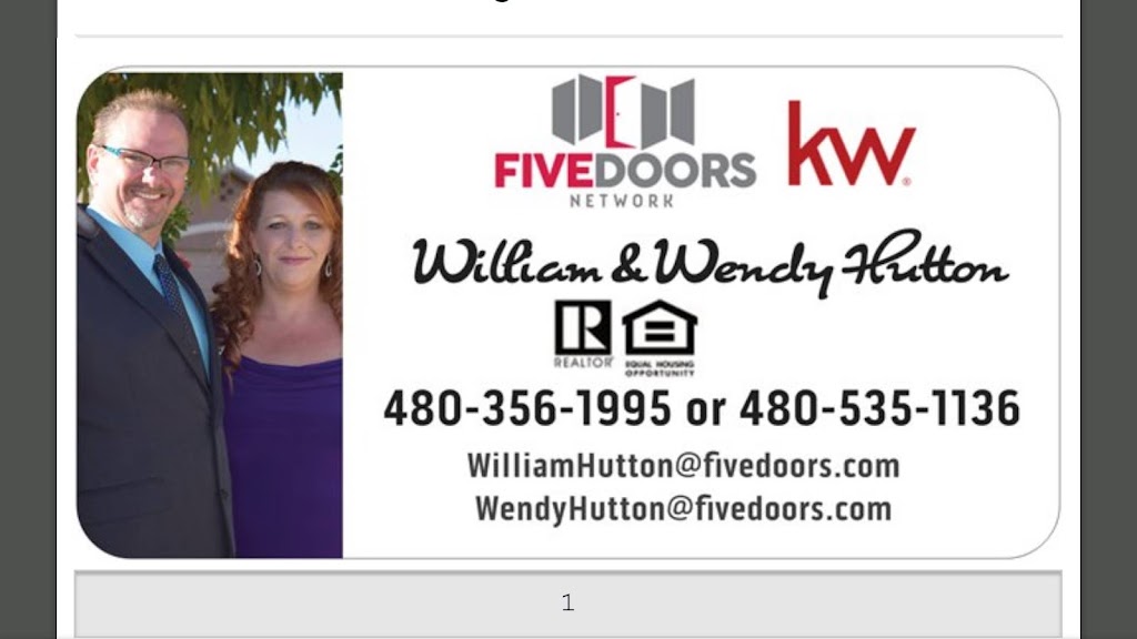 Real Estate Agents WIlliam & Wendy Hutton @ KellerWilliams Real Estate | 2402 Pebble Creek Pkwy Suite 101, Goodyear, AZ 85395, USA | Phone: (480) 535-1136